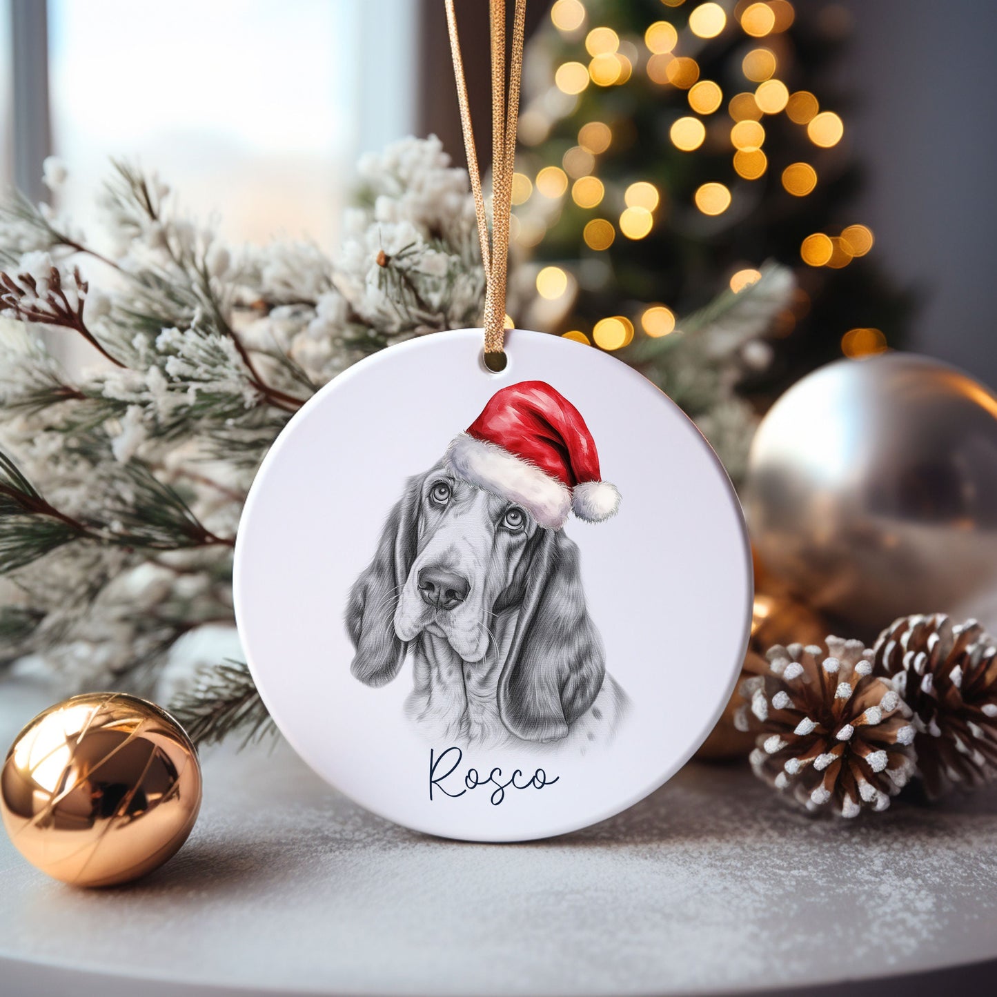 Beagle Christmas Dog Bauble, Personalised Pet Dog Christmas Tree Decoration, Gift For Dog Family