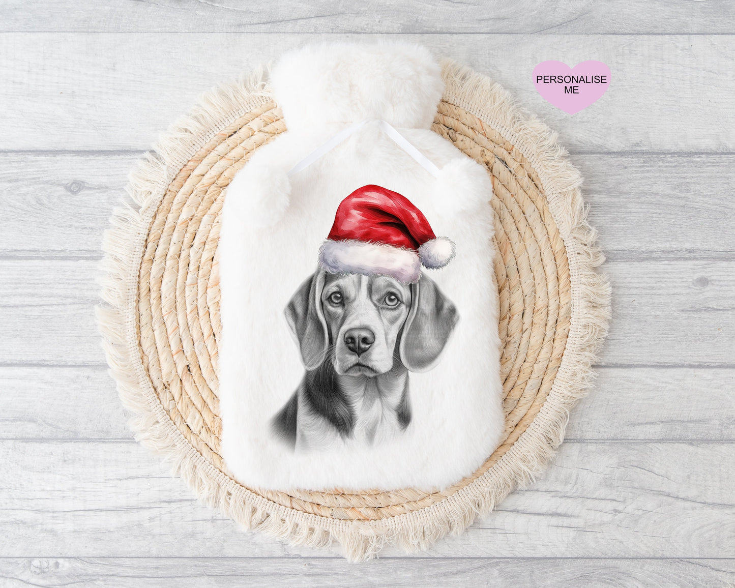 Cavalier King Charles Dog Gift, Personalised Hot Water Bottle, Dog Xmas Gift, Xmas Gift For Dog Lover
