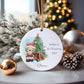Great Niece's First Christmas Bauble, Personalised Santa Bear Christmas Tree Decoration, Grandson Bauble, Granddaughter, Christmas In July