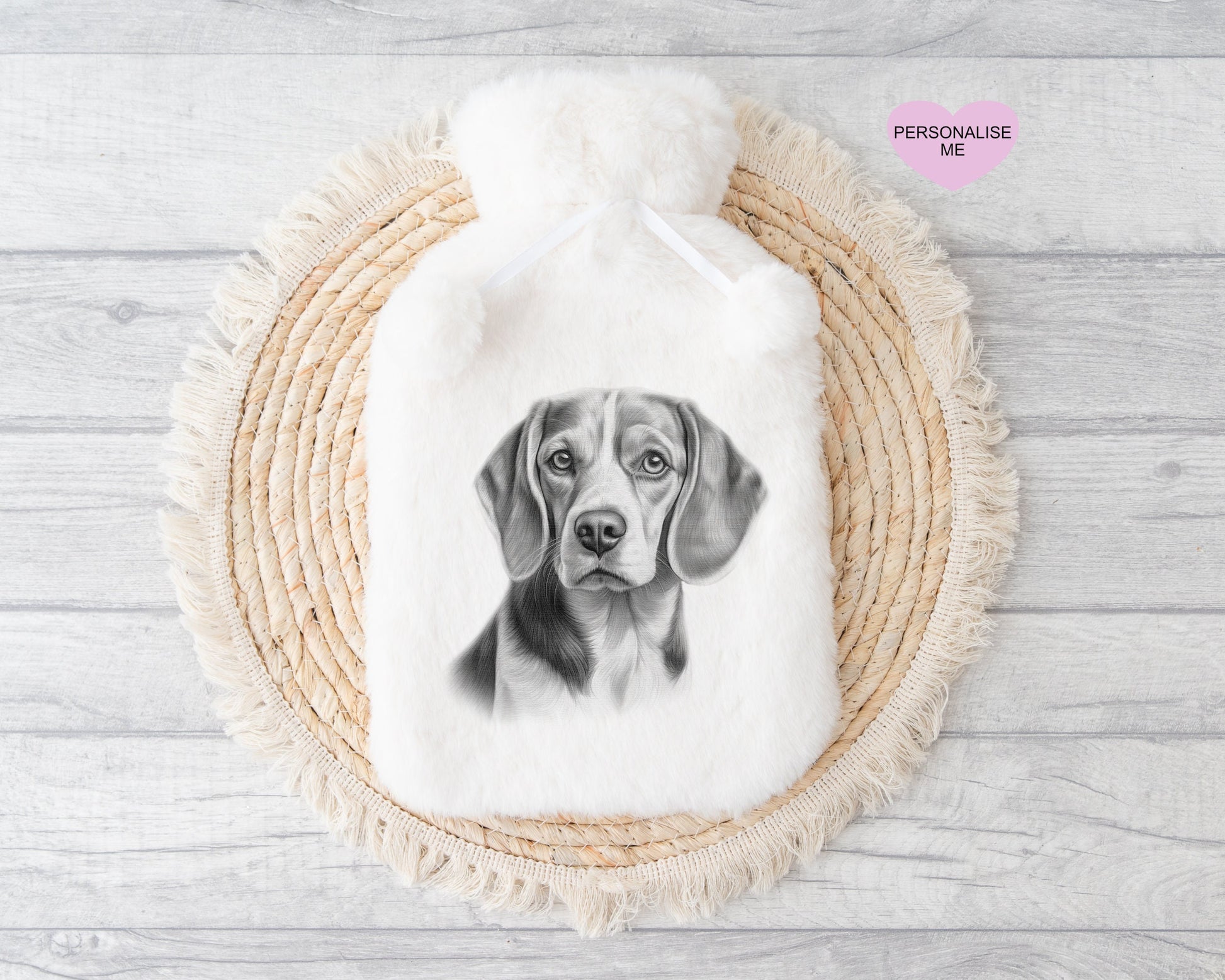 Bassett Hound Gift, Personalised Hot Water Bottle, Dog Xmas Gift, Xmas Gift For Dog Lover