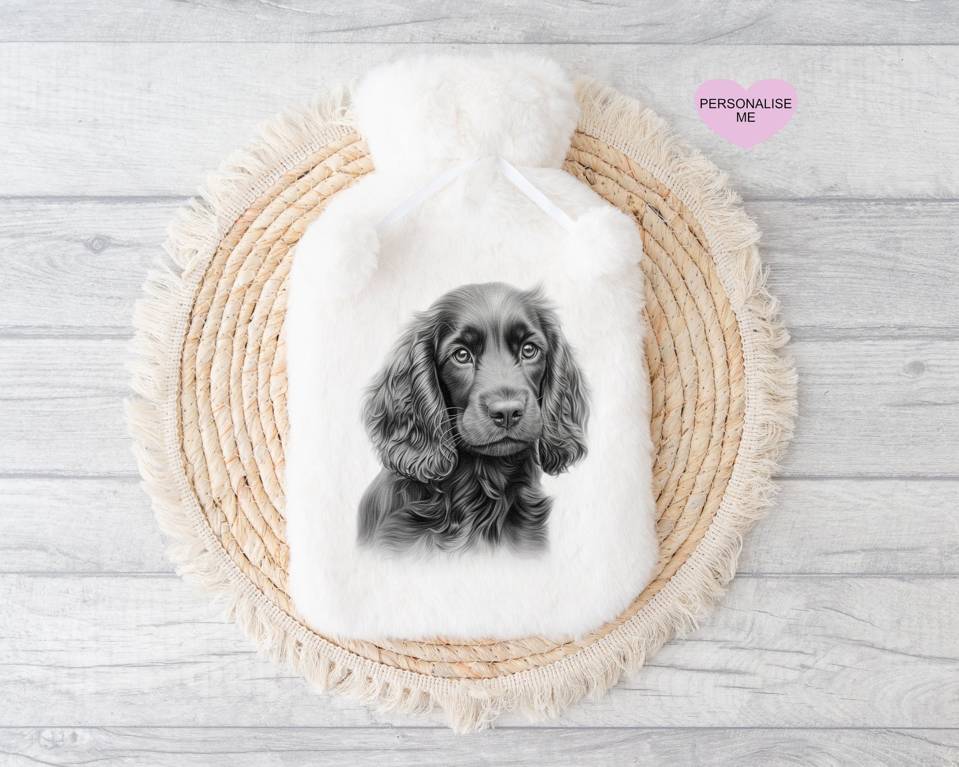 Border Collie Gift, Personalised Hot Water Bottle, Dog Xmas Gift, Xmas Gift For Dog Lover