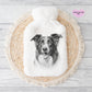 Border Collie Gift, Personalised Hot Water Bottle, Dog Xmas Gift, Xmas Gift For Dog Lover