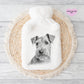 Border Terrier Gift, Personalised Hot Water Bottle, Dog Xmas Gift, Xmas Gift For Dog Lover
