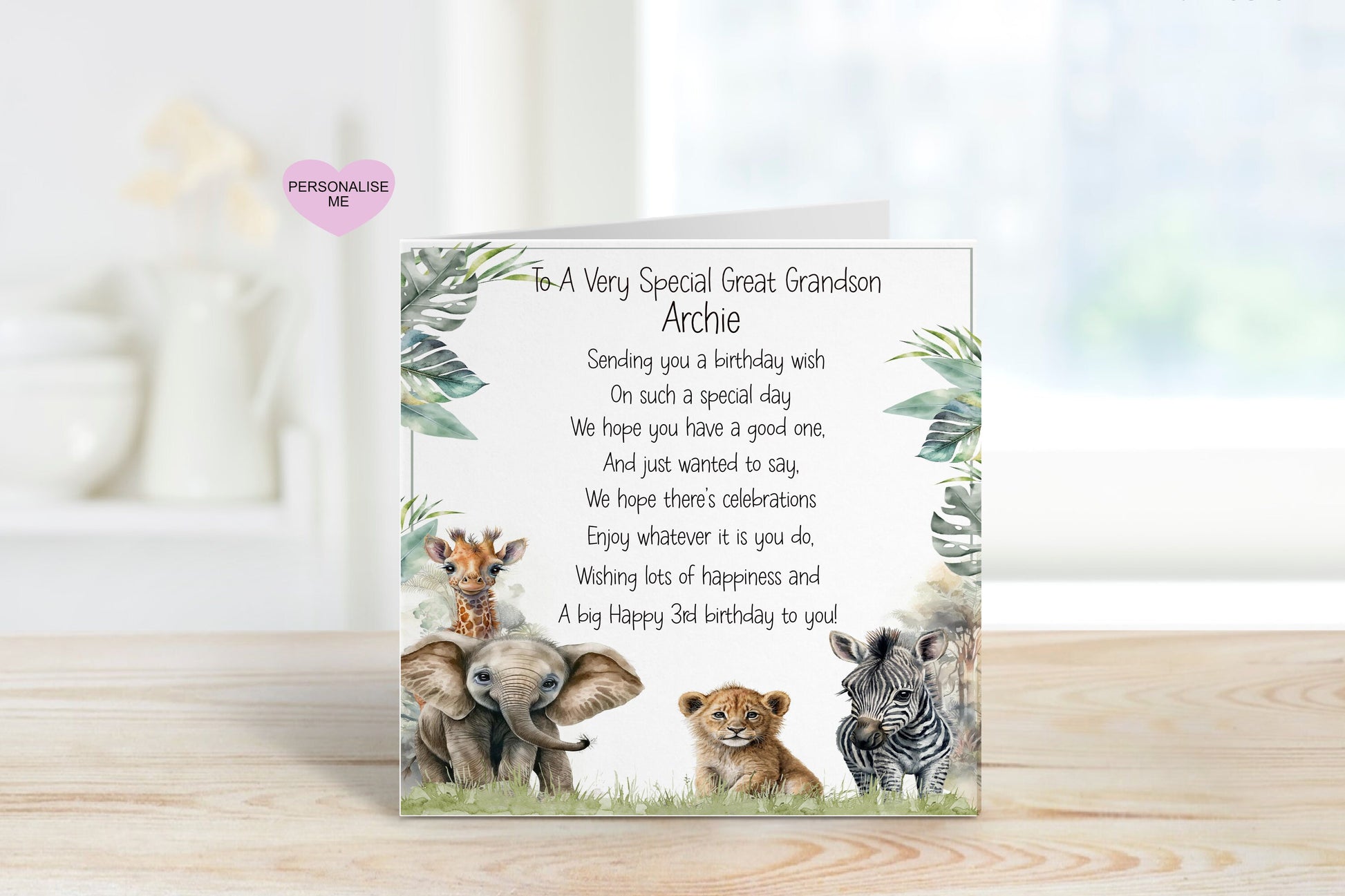 Granddaughter 3rd Birthday Card, 1st Birthday Card For Grandson, Personalised Granddaughter 3rd Birthday Card