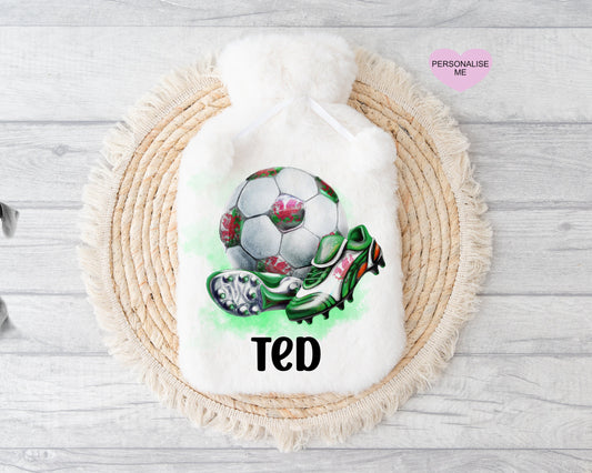 Wales Football Design Hot Water Bottle, Football Top Gift, Personalised Hot Water Bottle, Christmas Gift Boys, Xmas Gift For Girls