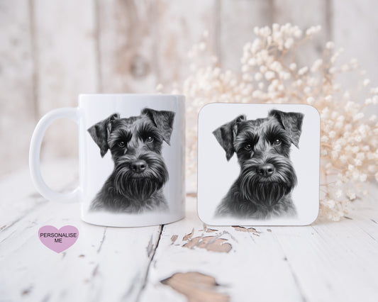 Schnauzer Mug, Personalised Dog Mug, Christmas Hot Chocolate Mug, Xmas Gift For Her, Xmas Gift For Man, Stocking Filler