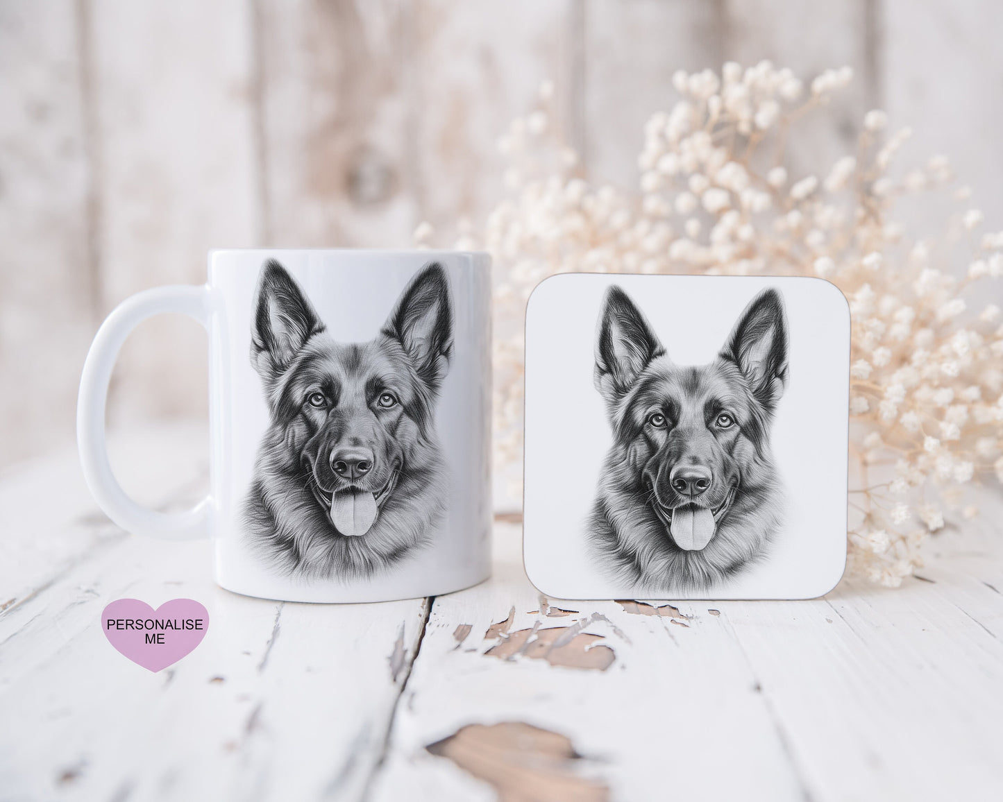 German Shepherd Mug, Personalised Dog Mug, Christmas Hot Chocolate Mug, Xmas Gift For Her, Xmas Gift For Man, Stocking Filler