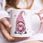 Gonk Gifts, Gonk Mug, Personalised Gonk Mug, Pink Gonk Mug set, Gift For Mum, Gift For Nan, Gift For Her