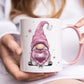 Gonk Gifts, Gonk Mug, Personalised Gonk Mug, Pink Gonk Mug set, Gift For Mum, Gift For Nan, Gift For Her