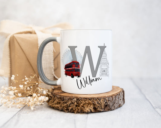 London Bus Mug, Personalised Red Bus Mug, Xmas Gift For Her, Xmas Gift For Man, Stocking Filler