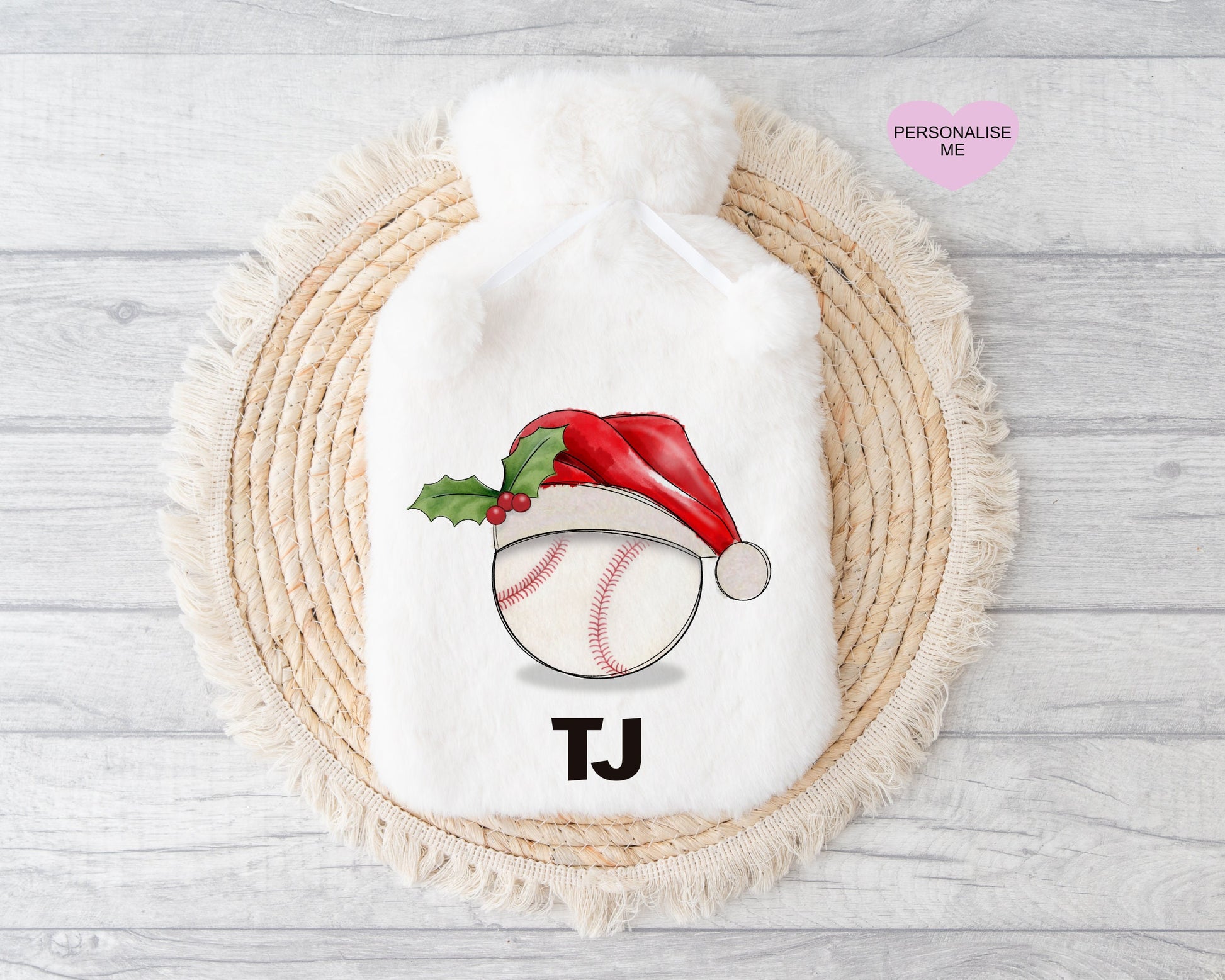Baseball Gift, Personalised Hot Water Bottle, Xmas Gift For Grandson, Xmas Gift For Granddaughter, Xmas Gift For Him, Xmas Gift For Her