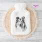 Rough Collie Gift, Personalised Hot Water Bottle, Dog Xmas Gift, Xmas Gift For Dog Lover