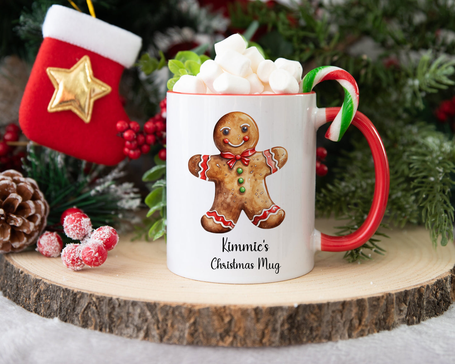 Christmas Gingerbread Mug, Personalised Gingerbread Mug, Christmas Hot Chocolate Mug, Xmas Gift For Her, Xmas Gift For Man, Stocking Filler