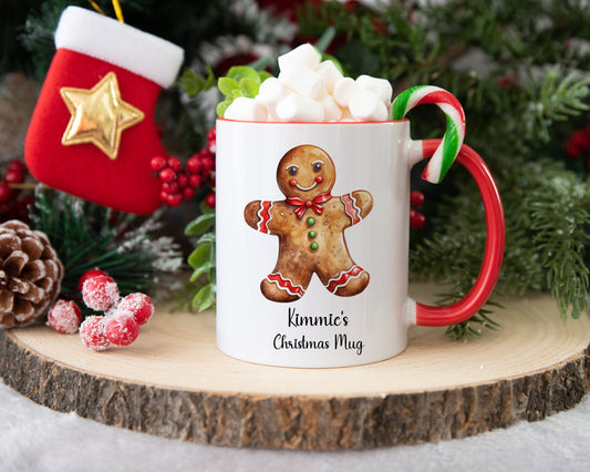 Christmas Gingerbread Mug, Personalised Gingerbread Mug, Christmas Hot Chocolate Mug, Xmas Gift For Her, Xmas Gift For Man, Stocking Filler