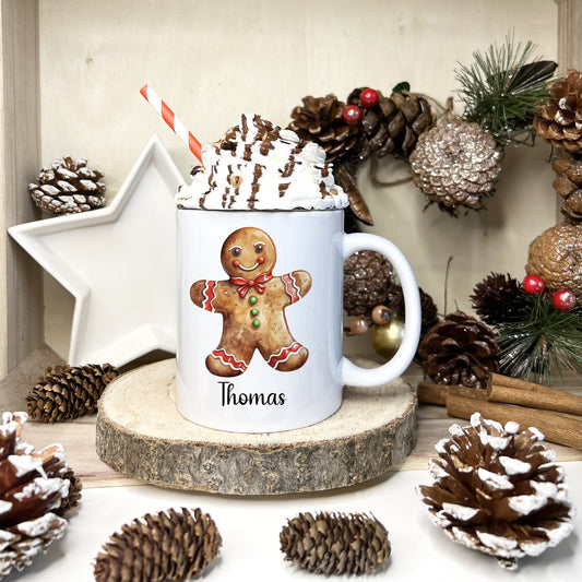 Christmas Gingerbread Mug, Personalised Gingerbread Mug, Christmas Hot Chocolate Mug, Xmas Gift For Her, Xmas Gift For Man, Stocking Filler