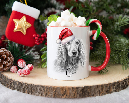 Afghan Hound Christmas Mug, Personalised Dog Christmas Mug. Xmas Movie Mug, Stocking Filler, Secret Santa Gift, Dog Lover Gift