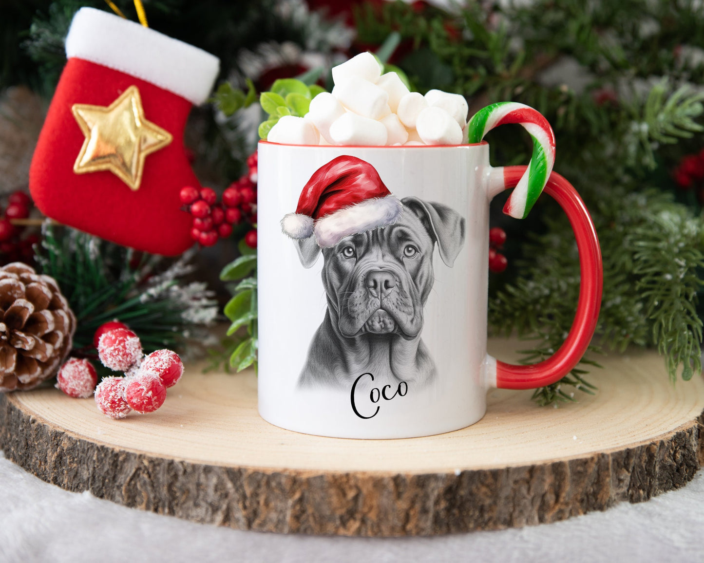 Cane Corso Christmas Mug, Personalised Dog Christmas Mug. Xmas Movie Mug, Stocking Filler, Secret Santa Gift, Dog Lover Gift
