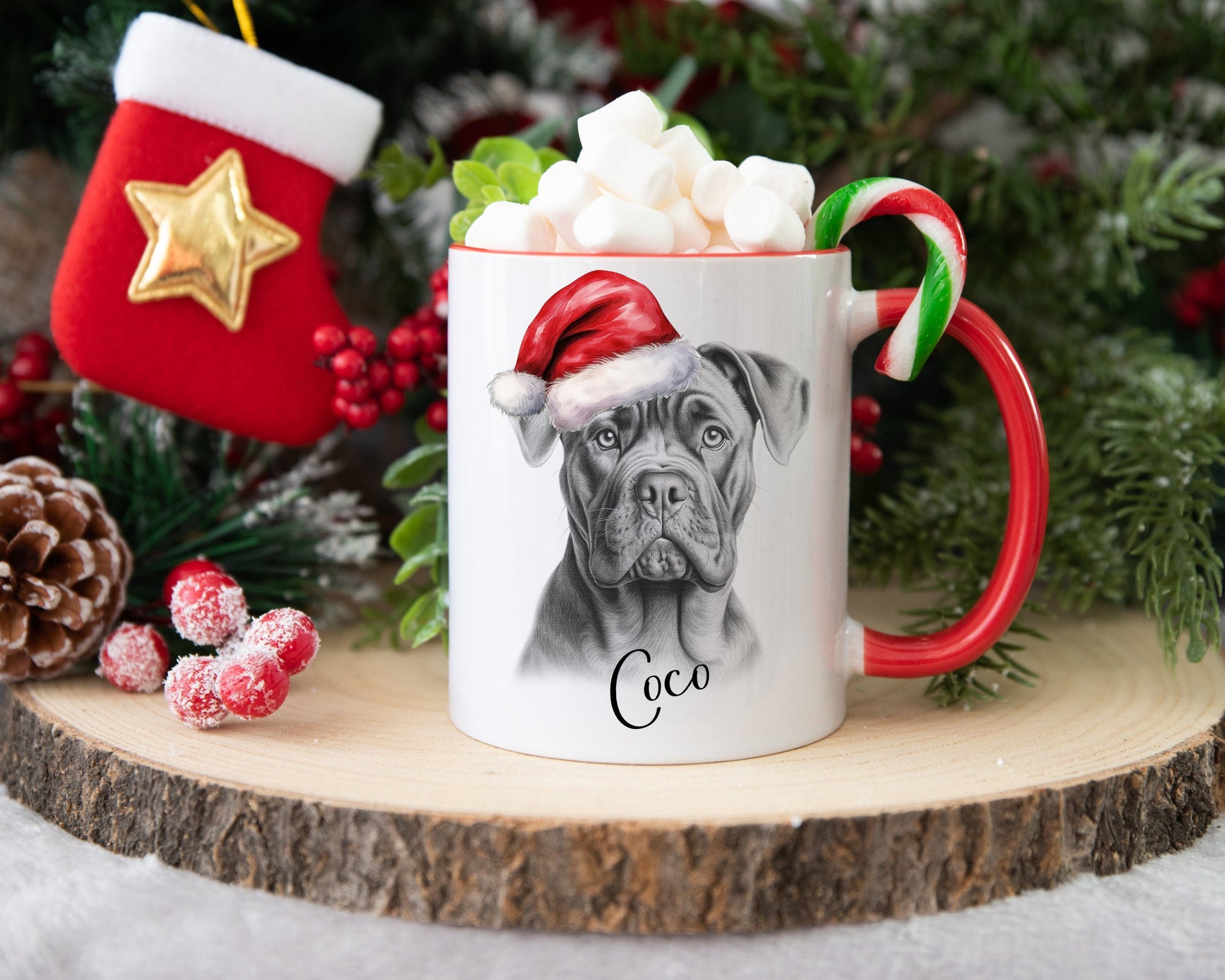 Cane Corso Christmas Mug, Personalised Dog Christmas Mug. Xmas Movie Mug, Stocking Filler, Secret Santa Gift, Dog Lover Gift