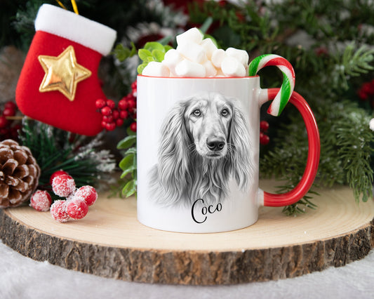 Afghan Hound Christmas Mug, Personalised Dog Christmas Mug. Xmas Movie Mug, Stocking Filler, Secret Santa Gift, Dog Lover Gift