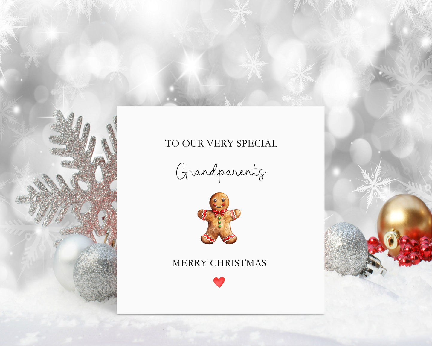 Grandparents Christmas Card, Christmas Card For Our Grandparents, Personalised Christmas Card, Gingerbread Christmas Card