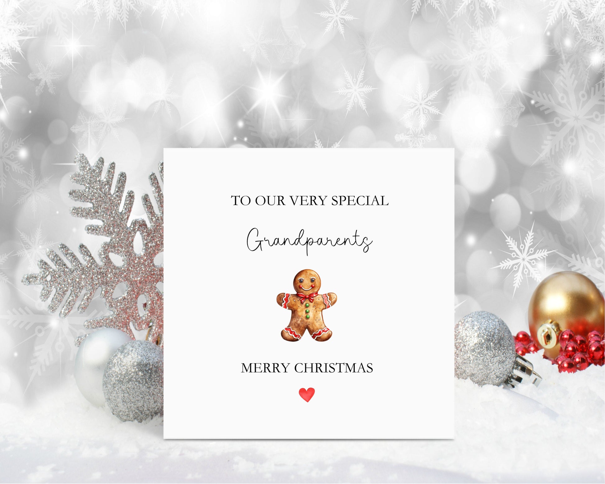 Grandparents Christmas Card, Christmas Card For Our Grandparents, Personalised Christmas Card, Gingerbread Christmas Card