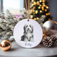 Bearded Collie Christmas Bauble, Personalised Pet Dog Christmas Tree Decoration, Gift For Dog Family, Dog Lover, Santa Dog Bauble