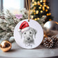 Bedlington Terrier Christmas Bauble, Personalised Pet Dog Christmas Tree Decoration, Gift For Dog Family, Dog Lover, Santa Dog Bauble