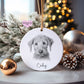 Bedlington Terrier Christmas Bauble, Personalised Pet Dog Christmas Tree Decoration, Gift For Dog Family, Dog Lover, Santa Dog Bauble