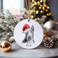 Bull Terrier Christmas Bauble, Personalised Pet Dog Christmas Tree Decoration, Gift For Dog Family, Dog Lover, Santa Dog Bauble