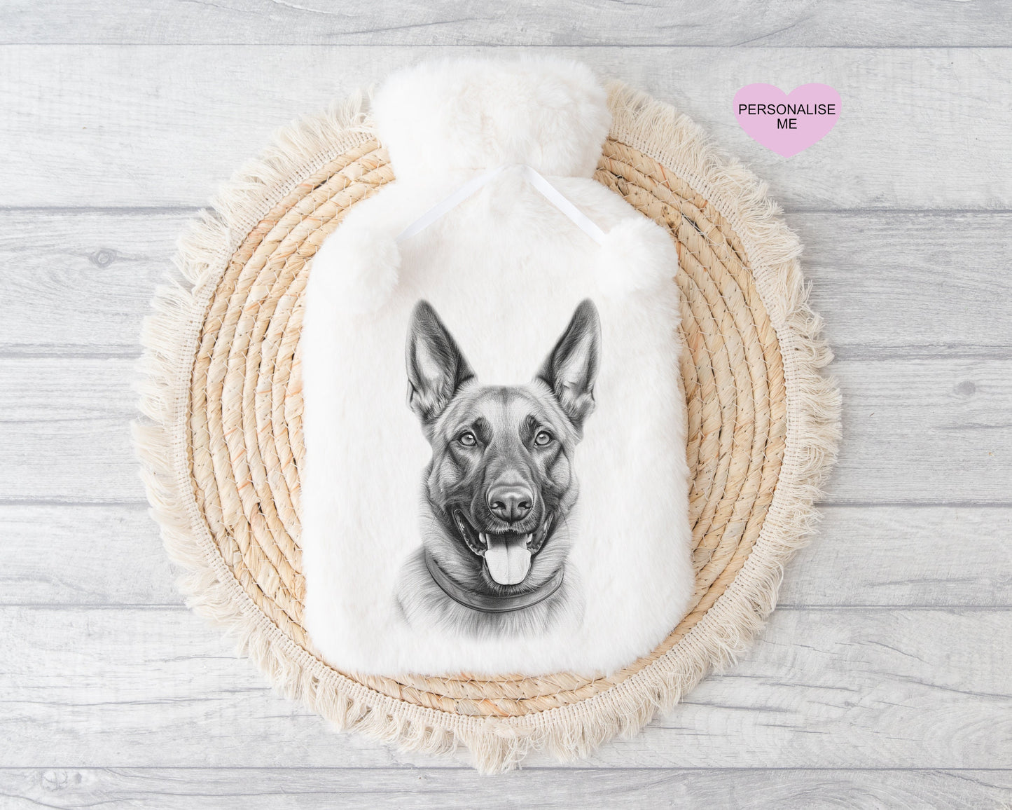 Belgian Malinois Gift, Personalised Hot Water Bottle, Dog Xmas Gift, Xmas Gift For Dog Lover