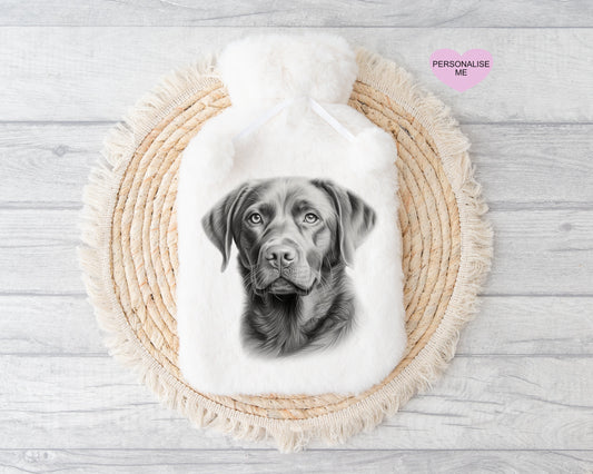 Labrador Gift, Personalised Hot Water Bottle, Dog Xmas Gift, Xmas Gift For Dog Lover