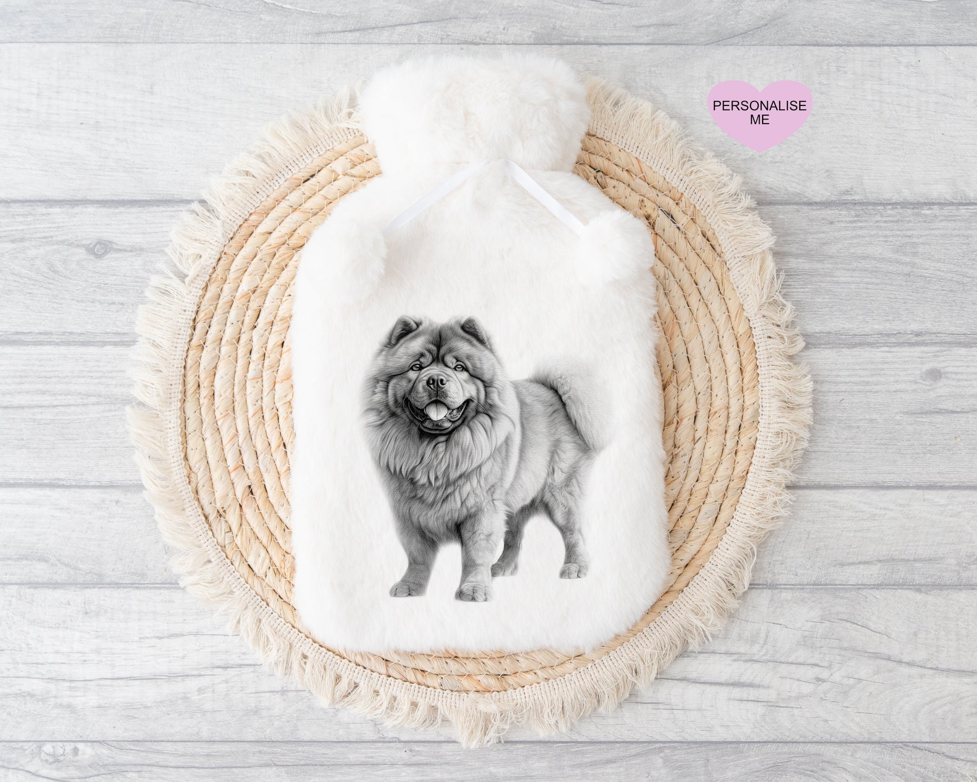 Chow Chow Gift, Personalised Hot Water Bottle, Dog Xmas Gift, Xmas Gift For Dog Lover