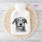 Deerhound Dog Gift, Personalised Hot Water Bottle, Dog Xmas Gift, Xmas Gift For Dog Lover
