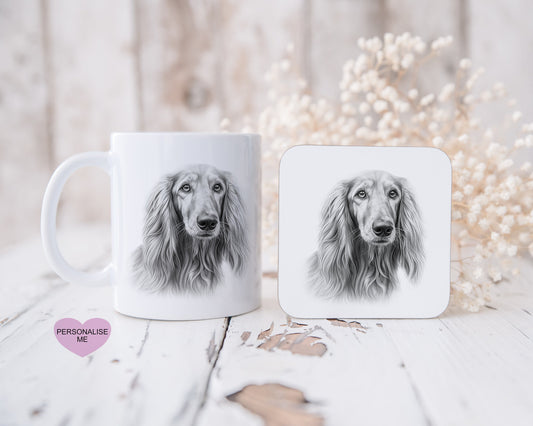 Afghan Hound Dog Mug, Personalised Dog Mug, Christmas Hot Chocolate Mug, Xmas Gift For Her, Xmas Gift For Man, Stocking Filler