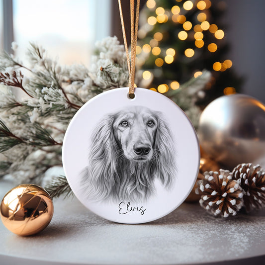 Afghan Hound Dog Bauble, Personalised Pet Dog Christmas Tree Decoration, Gift For Dog Family, Dog Lover, Santa Dog Bauble