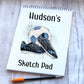 Football Design Sketch Pad, Personalised Football Sketch Pad, Granddaughter Gift, Stocking Filler, Kids Drawing Book, Grandson Gift