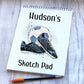 Football Design Sketch Pad, Personalised Football Sketch Pad, Granddaughter Gift, Stocking Filler, Kids Drawing Book, Grandson Gift