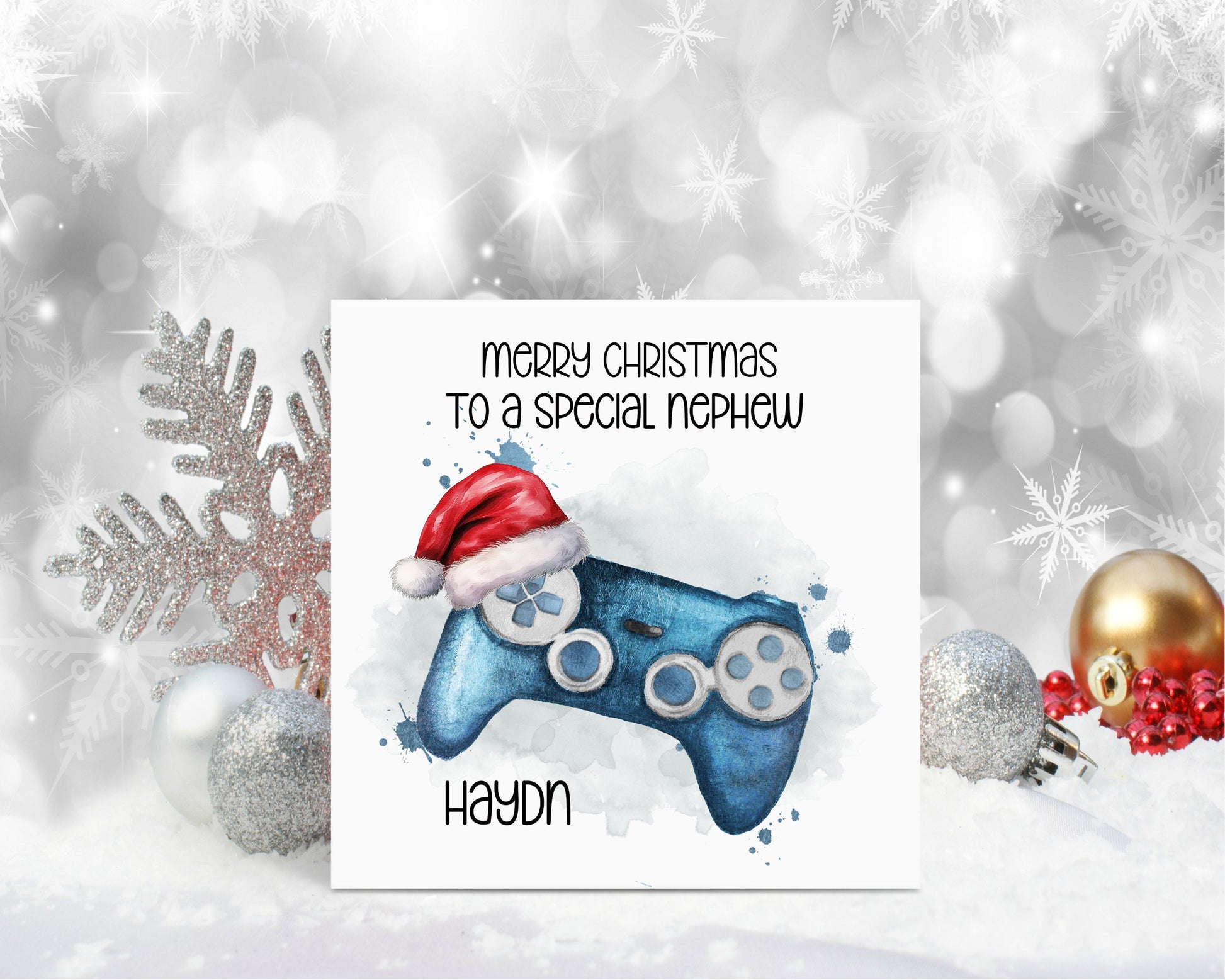 Nephew Xmas Card, Gamer Christmas Card, Personalised Christmas Card, Christmas Card For Son, Controller Xmas Card, Xmas Card For Teens
