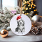 Bearded Collie Christmas Bauble, Personalised Pet Dog Christmas Tree Decoration, Gift For Dog Family, Dog Lover, Santa Dog Bauble