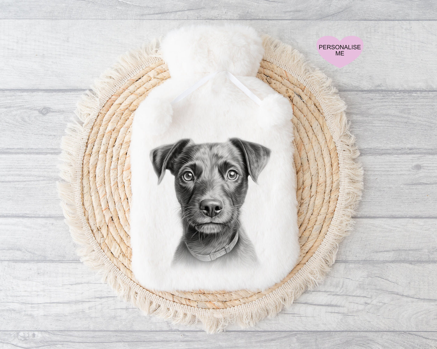 Patterdale Terrier Gift, Personalised Hot Water Bottle, Dog Xmas Gift, Xmas Gift For Dog Lover