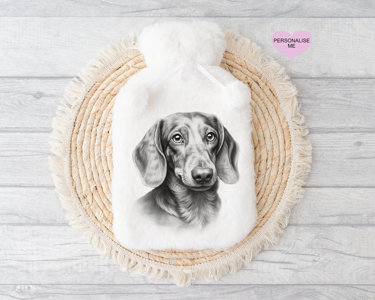 Dachshund Gift, Personalised Hot Water Bottle, Dog Xmas Gift, Xmas Gift For Dog Lover