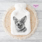 Corgi Cardigan Gift, Personalised Hot Water Bottle, Dog Xmas Gift, Xmas Gift For Dog Lover