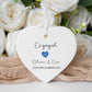 Engagement Gift, Personalised Engagement Heart Ceramic Hanging Keepsake, Personalised Engagement Ornament With Date