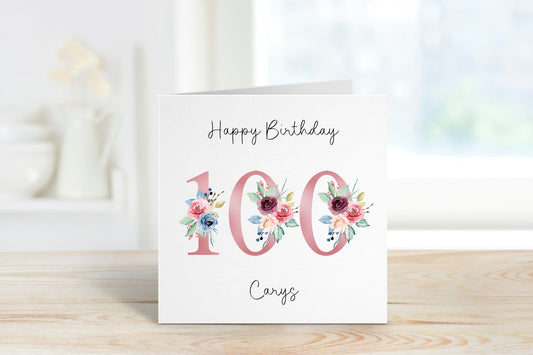 Birthday Card, Personalised 100th Birthday Card For , 40th, 50th, 60th, 70th, 80th, 90th, 100th Special Birthday