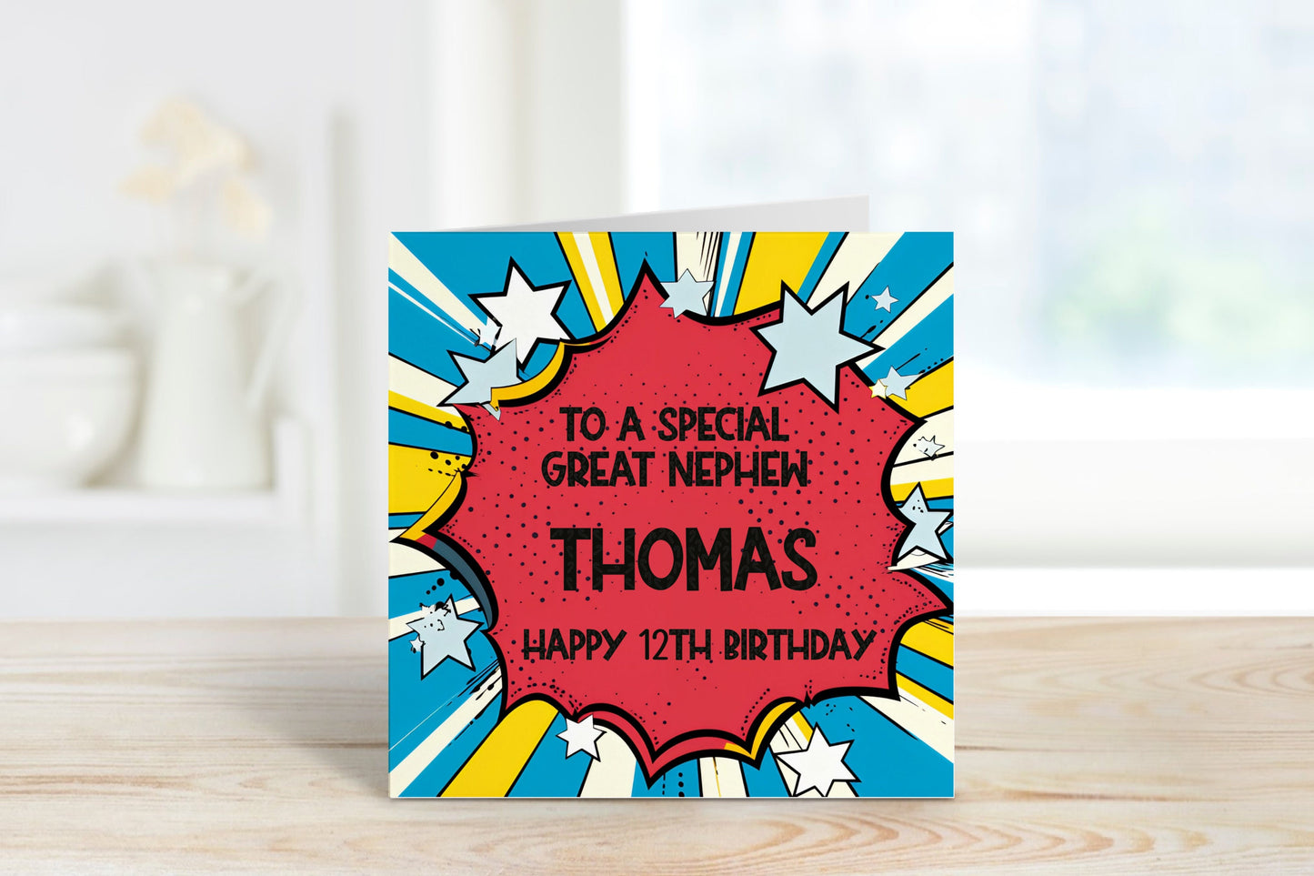 Great Nephew 12th Birthday Card, Birthday Card For Great Nephew, Any Age Card, 1st, 2nd, 3rd, 4th, 5th, 6th, Personalised Birthday Card