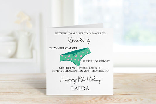 Best Friend Birthday Card, Best Friends Are Like Your Favourite Knickers Card, Special Friend Card, Knickers Card