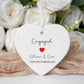 Engagement Gift, Personalised Engagement Heart Ceramic Hanging Keepsake, Personalised Engagement Ornament With Date