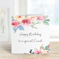 Grandma Birthday Card, Personalised Mum Birthday Card For Her, Floral Frame Birthday Card