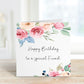 Nan Birthday Card, Personalised Mum Birthday Card For Her, Floral Frame Birthday Card
