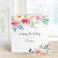Nanna Birthday Card, Personalised Mum Birthday Card For Her, Floral Frame Birthday Card